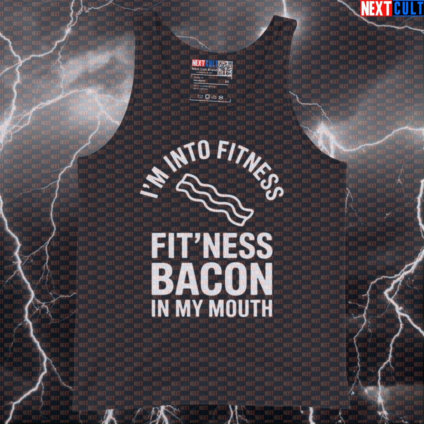 I'm Into Fitness Funny Gym Tank Top - Fitness Bacon Meme Vest Muscle Shirt For Lifters Tank Tops Bulking Fast Food Fitness Gym Workout Next Cult Brand