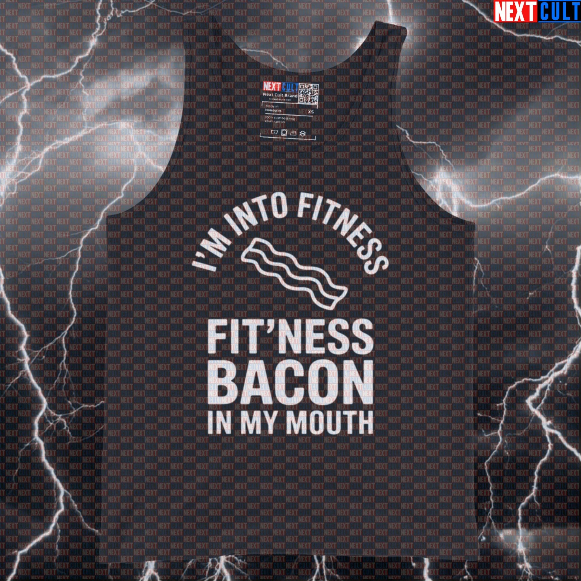 I'm Into Fitness Funny Gym Tank Top - Fitness Bacon Meme Vest Muscle Shirt For Lifters Tank Tops Bulking Fast Food Fitness Gym Workout Next Cult Brand