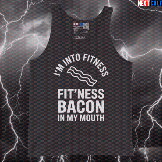 I'm Into Fitness Funny Gym Tank Top - Fitness Bacon Meme Vest Muscle Shirt For Lifters Tank Tops Bulking Fast Food Fitness Gym Workout Next Cult Brand