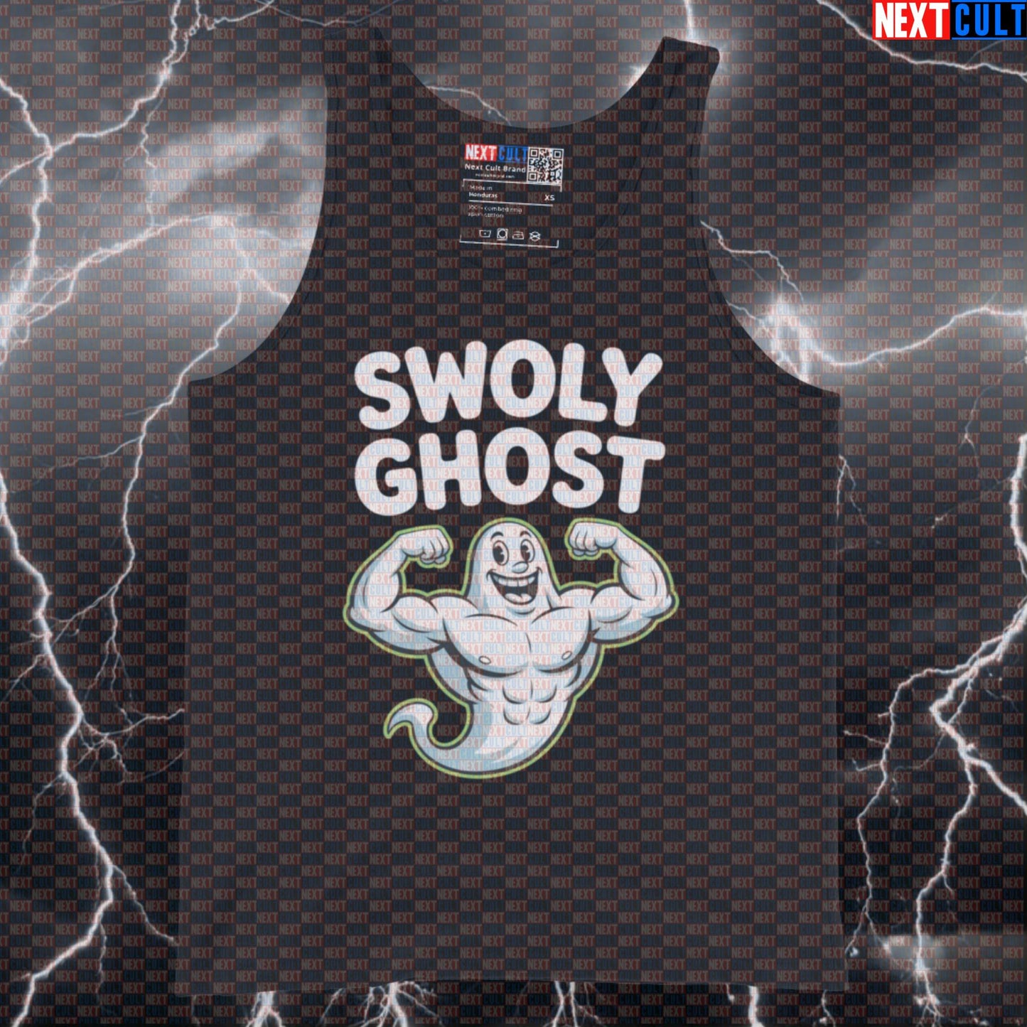 Swoly Ghost Funny Gym Tank Top - Halloween Swole Meme Vest Muscle Shirt For Lifters Bodybuilding Fitness Gym Halloween Workout Next Cult Brand