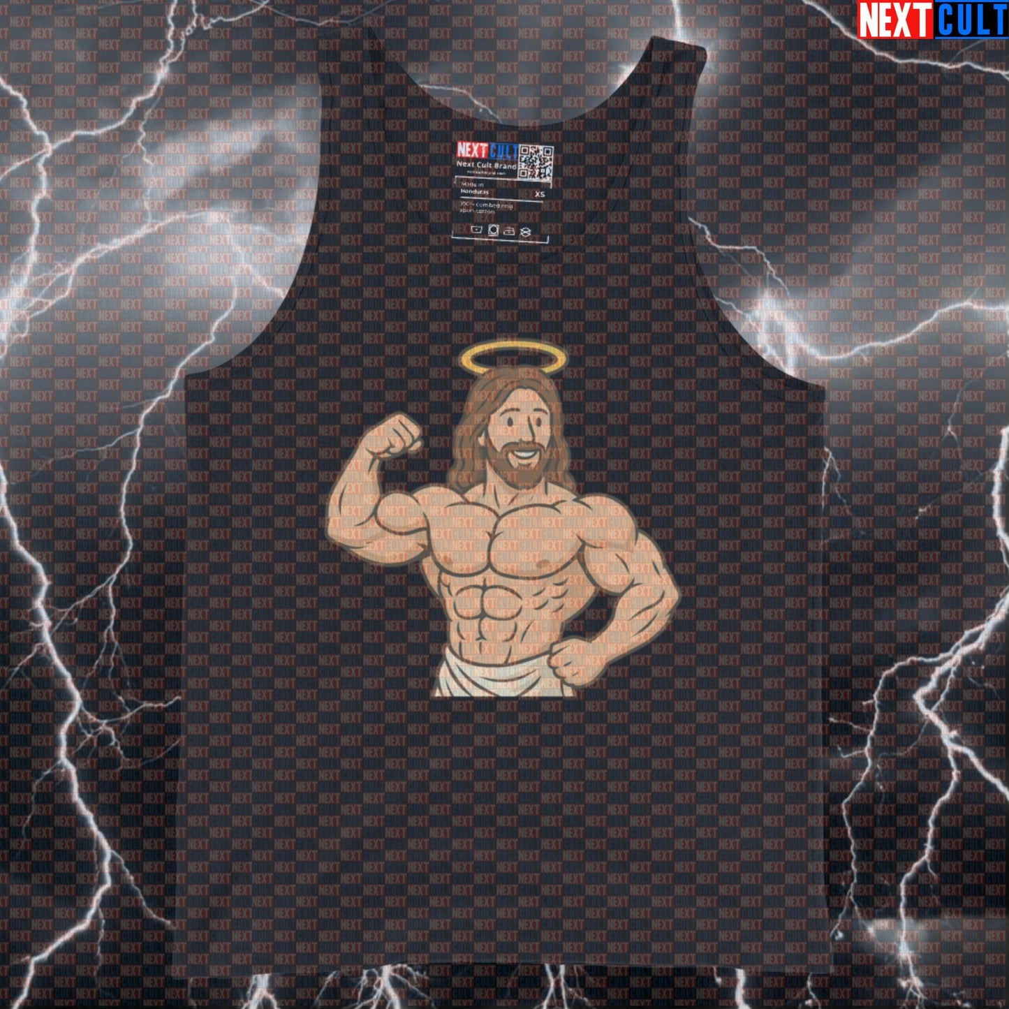 Swoly Spirit Jesus Bodybuilder Gym Tank Top | Funny Workout Vest Muscle Shirt Bodybuilding Easter Fitness Gym Jesus Workout Next Cult Brand
