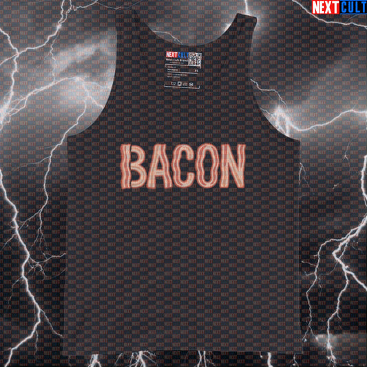 Fueled By Bacon Gym Tank Top | Funny Workout Vest for Bodybuilding & Muscle Shirts Tank Tops Bodybuilding Bulking Fast Food Fitness Gym Workout Next Cult Brand