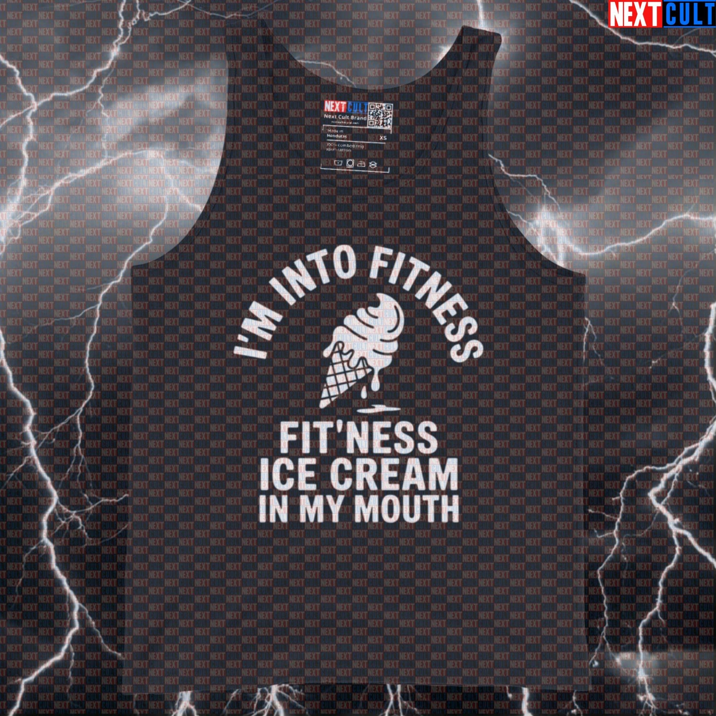 I'm Into Fitness Funny Gym Tank Top - Fitness Ice Cream Meme Vest Muscle Shirt Tank Tops Fast Food Fitness Gym Workout Next Cult Brand