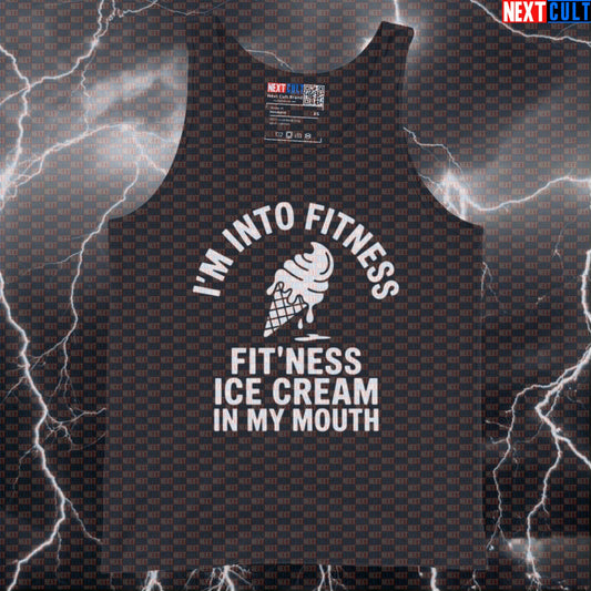 I'm Into Fitness Funny Gym Tank Top - Fitness Ice Cream Meme Vest Muscle Shirt Tank Tops Fast Food Fitness Gym Workout Next Cult Brand