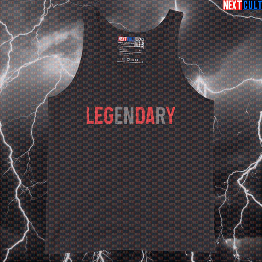 Legendary Leg Day Funny Gym Tank Top - Squat Meme Vest Muscle Shirt For Athletes Tank Tops Bodybuilding Fitness Gym Leg Day Powerlifting Workout Next Cult Brand