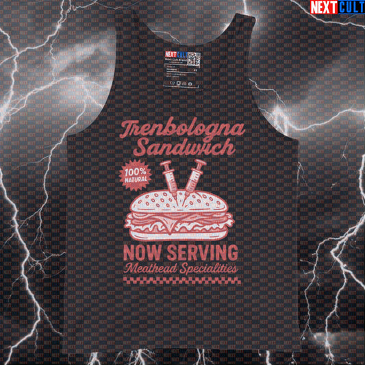 Trenbologna Sandwich Gym Tank Top | Funny Muscle Shirt For Bodybuilding & Workout Gains Tank Tops Bodybuilding Fast Food Fitness Gym Steroids Workout Next Cult Brand