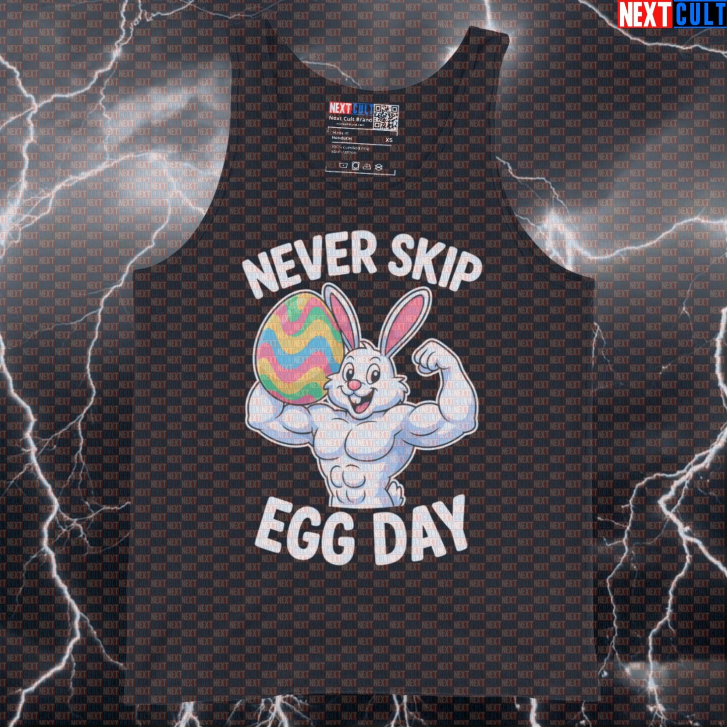 Never Skip Egg Day Gym Tank Top | Swole Bunny Easter Bodybuilding Vest for Lifters Bodybuilding Easter Fitness Gym Workout Next Cult Brand