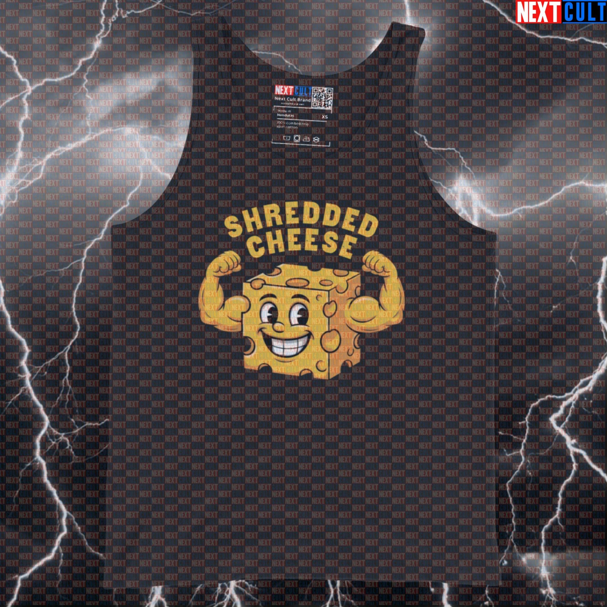 Shredded Cheese Funny Gym Tank Top - Muscle Meme Vest Athletic Shirt For Lifters Bodybuilding Fast Food Fitness Gym Workout Next Cult Brand