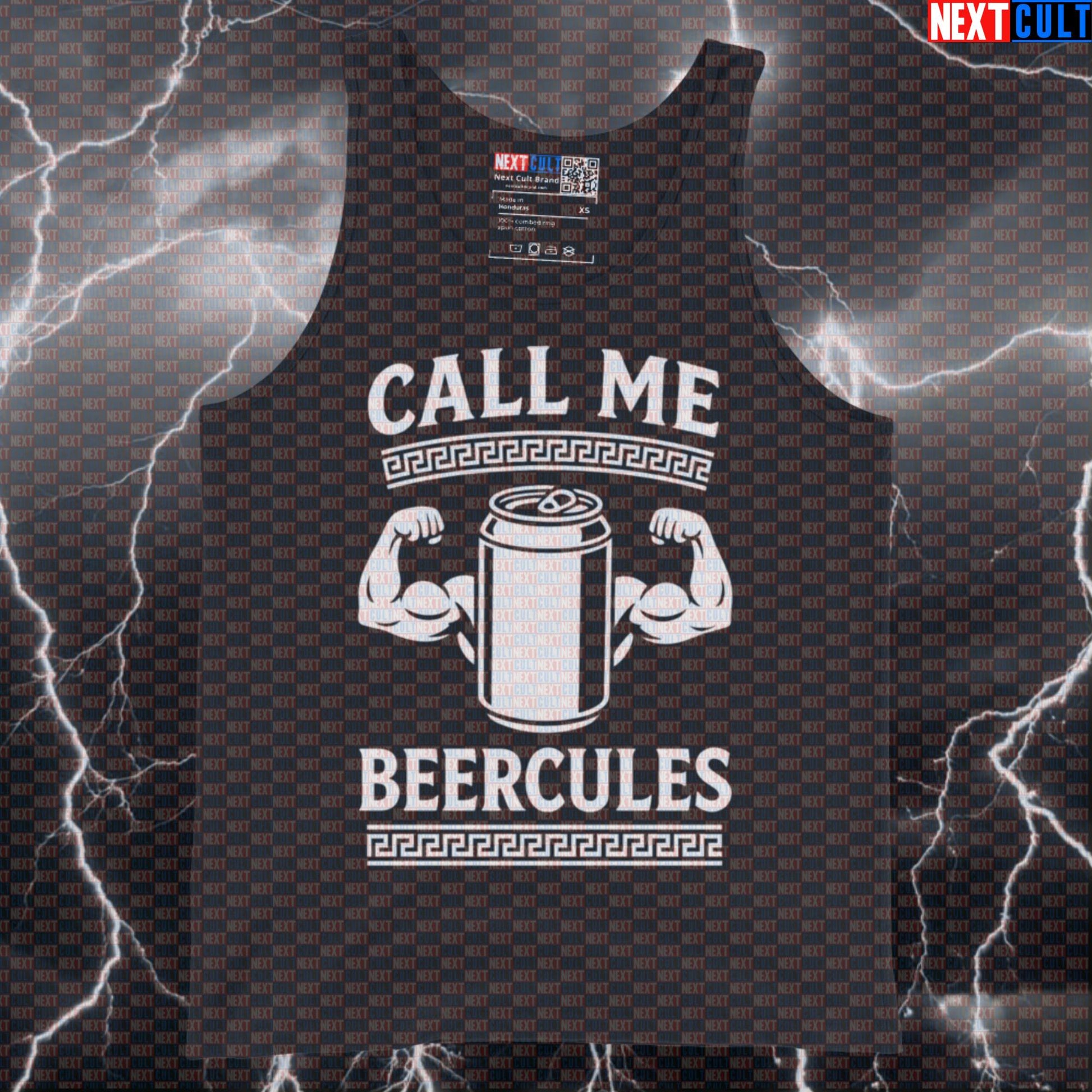Call Me Beercules Gym Tank Top | Funny Mythology Muscle Shirt for Workouts & Lifting Ancient Greece Beer Bodybuilding Fitness Gym Workout Next Cult Brand