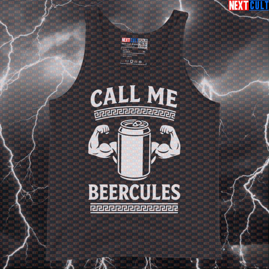 Call Me Beercules Gym Tank Top | Funny Mythology Muscle Shirt for Workouts & Lifting Ancient Greece Beer Bodybuilding Fitness Gym Workout Next Cult Brand