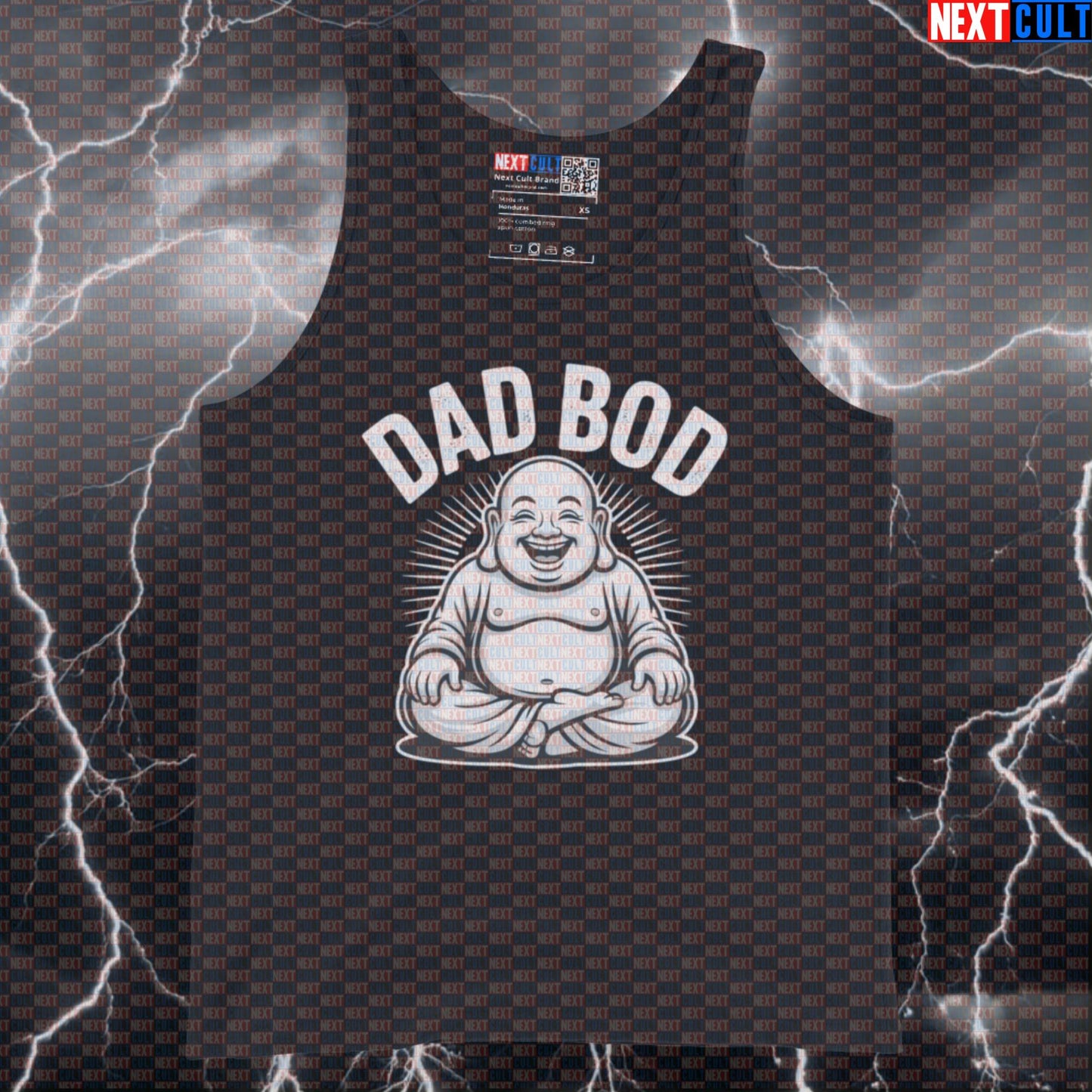 Buddha Dad Bod Funny Gym Tank Top - Enlightened Father's Day Vest Muscle Shirt For Lifters Father's Day Fitness Gym Workout Next Cult Brand