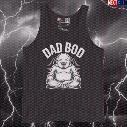 Buddha Dad Bod Funny Gym Tank Top - Enlightened Father's Day Vest Muscle Shirt For Lifters Father's Day Fitness Gym Workout Next Cult Brand