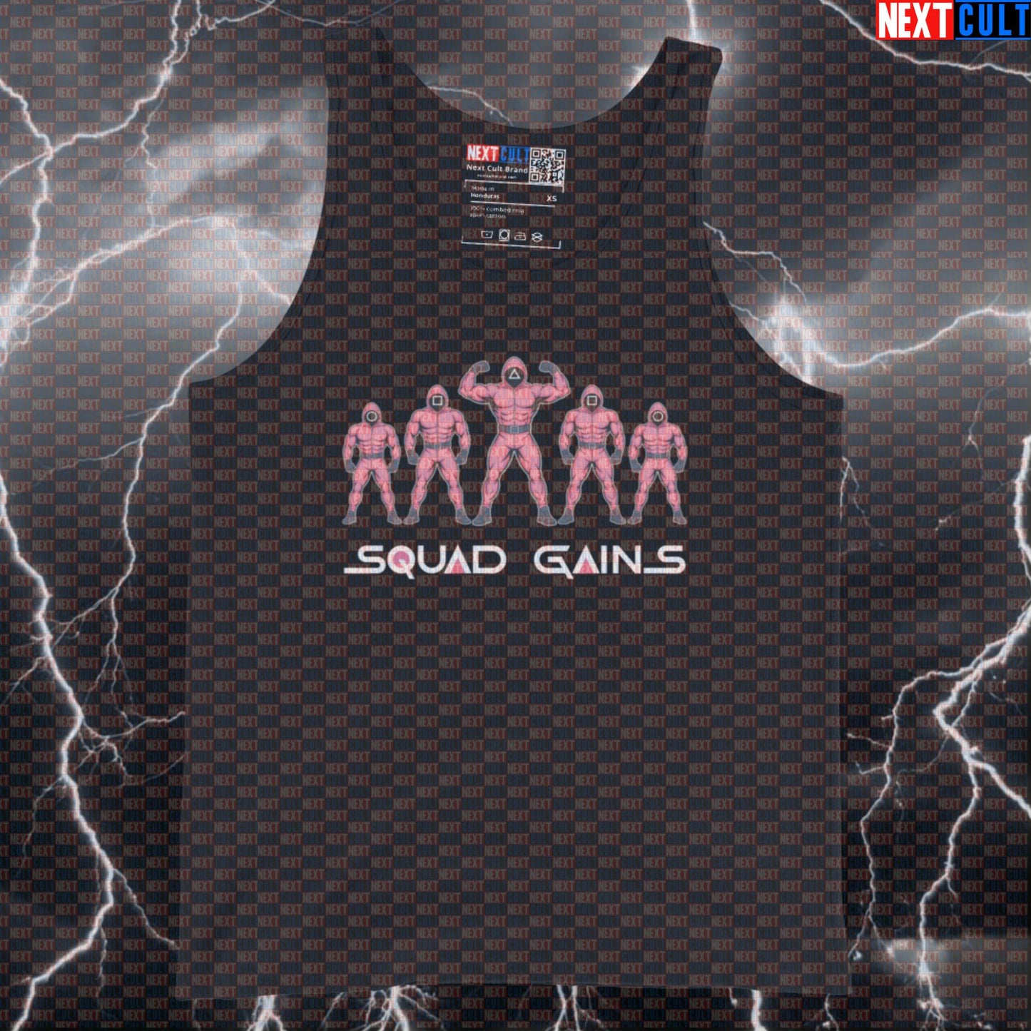 Squad Gains Funny Gym Tank Top - Squid Game Gym Meme Vest Muscle Shirt For Gym Crews Bodybuilding Fitness Gym Squid Game TV Workout Next Cult Brand