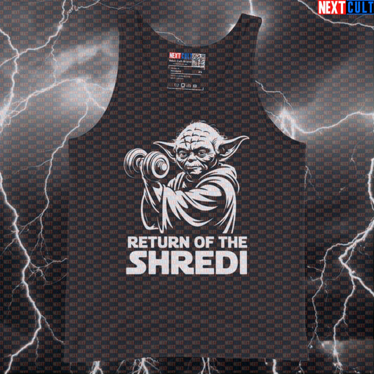 Return of the Shredi Funny Gym Tank Top - Star Wars Yoda Gym Meme Vest Muscle Shirt Bodybuilding Films Fitness Gym Star Wars Workout Yoda Next Cult Brand