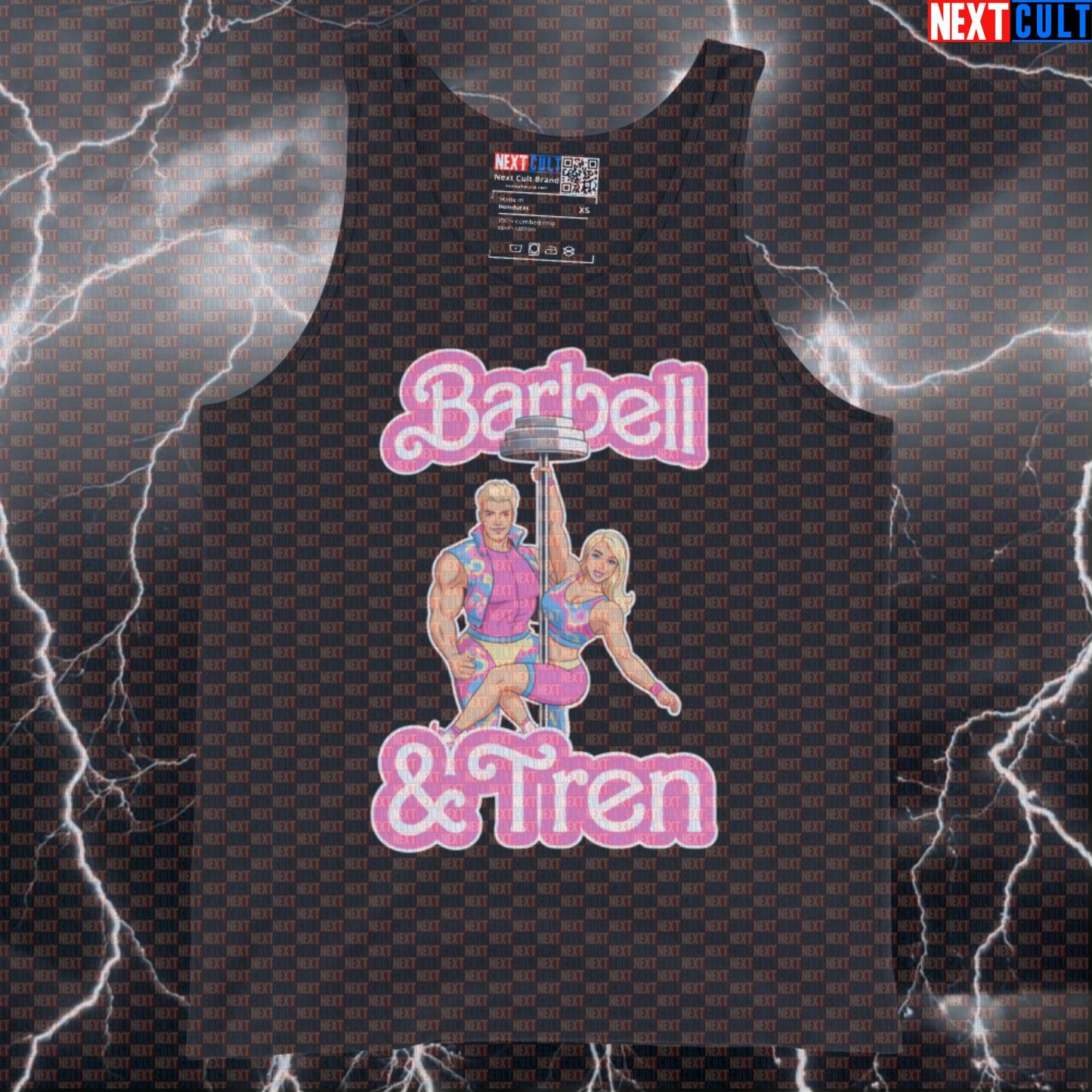 Barbie & Ken Barbell Tren Funny Gym Tank Top - Gym Meme Vest Muscle Shirt For Athletes Barbie Bodybuilding Films Fitness Gym Ken Powerlifting Steroids Workout Next Cult Brand