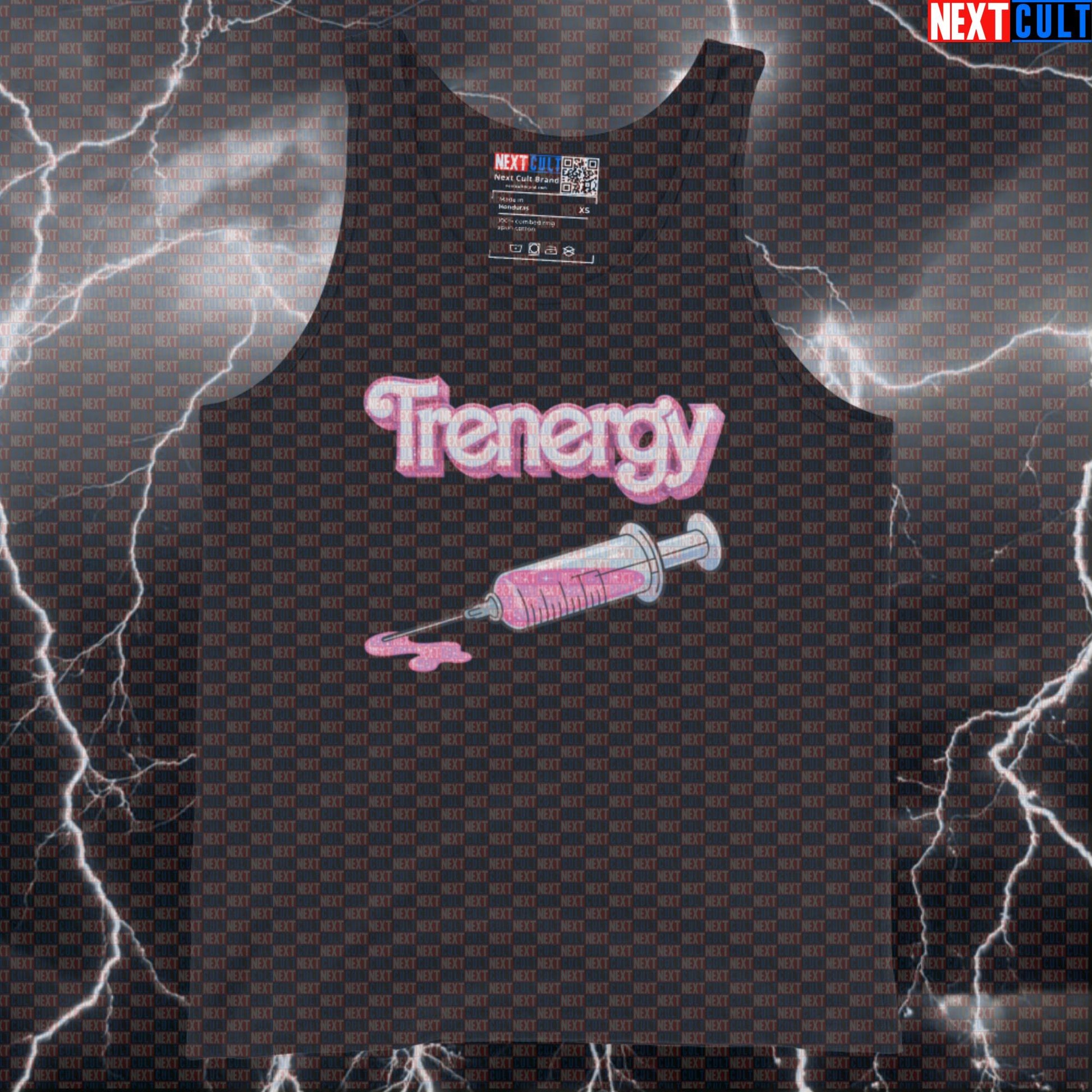 Muscle Tank Top with Trenergy Gym Meme | Funny Workout Tank for Lifters Bodybuilding Films Fitness Gym Ken Steroids Workout Next Cult Brand