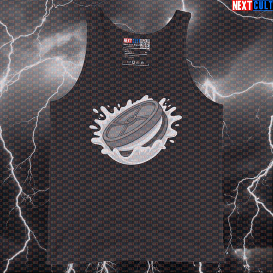 Cookie Weight Plate Funny Gym Tank Top - OREO Cookie Meme Vest Muscle Shirt Bodybuilding Bulking Fast Food Fitness Gym Powerlifting Workout Next Cult Brand