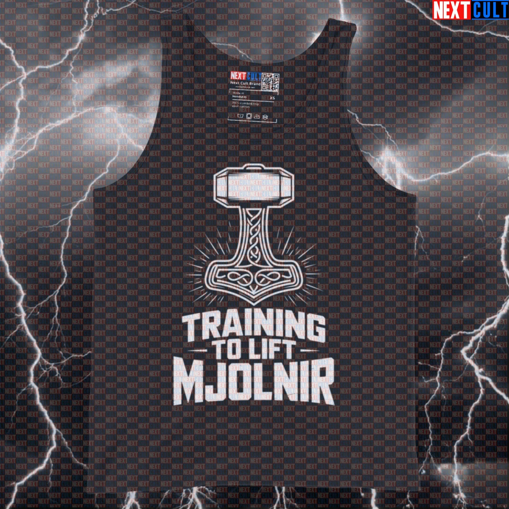 Training To Lift Mjolnir Funny Gym Tank Top - Viking Powerlifting Meme Vest Muscle Shirt Fitness Gym Vikings Workout Next Cult Brand