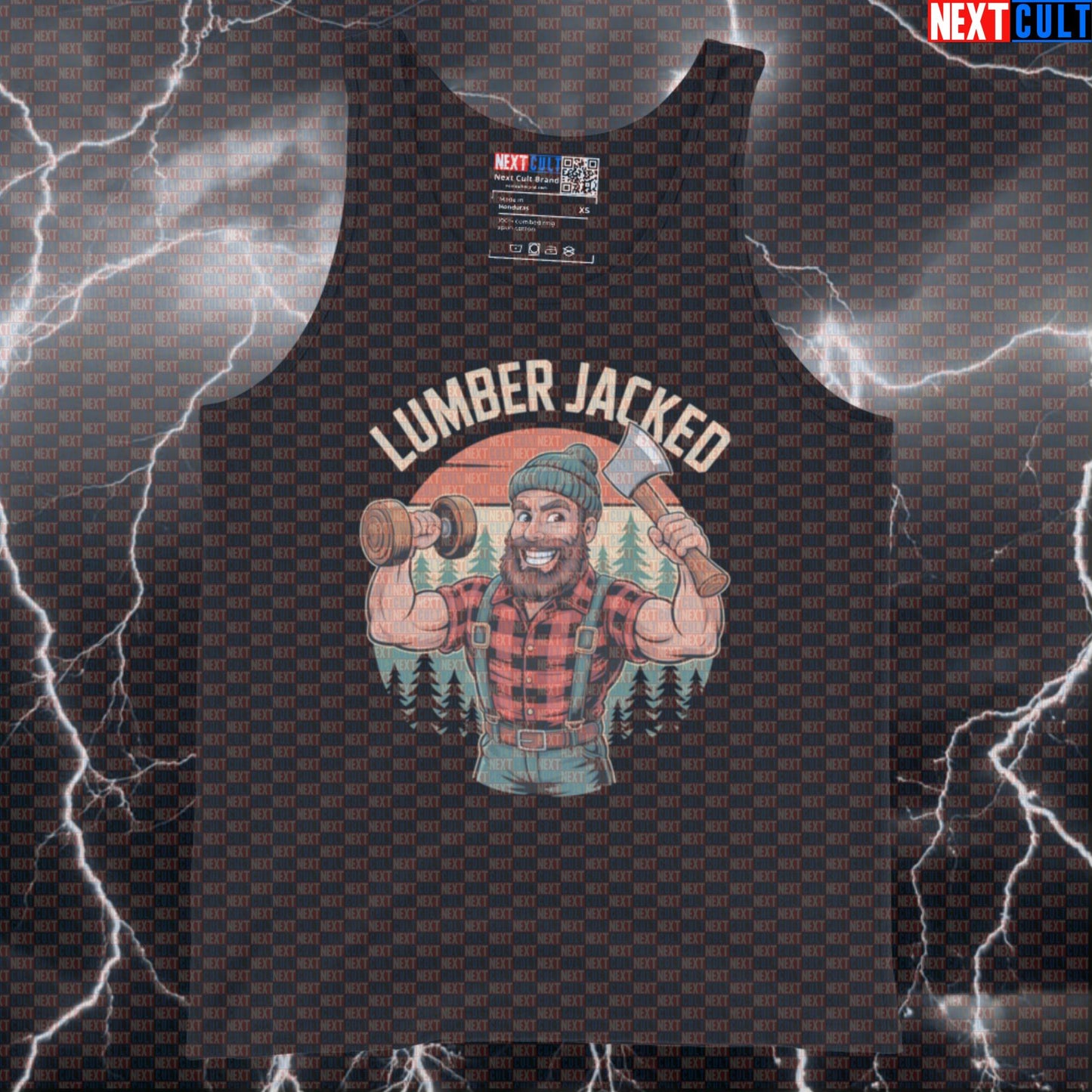 Lumberjacked Funny Gym Tank Top - Jacked Lumberjack Meme Vest Muscle Shirt For Bodybuilders Bodybuilding Fitness Gym Workout Next Cult Brand