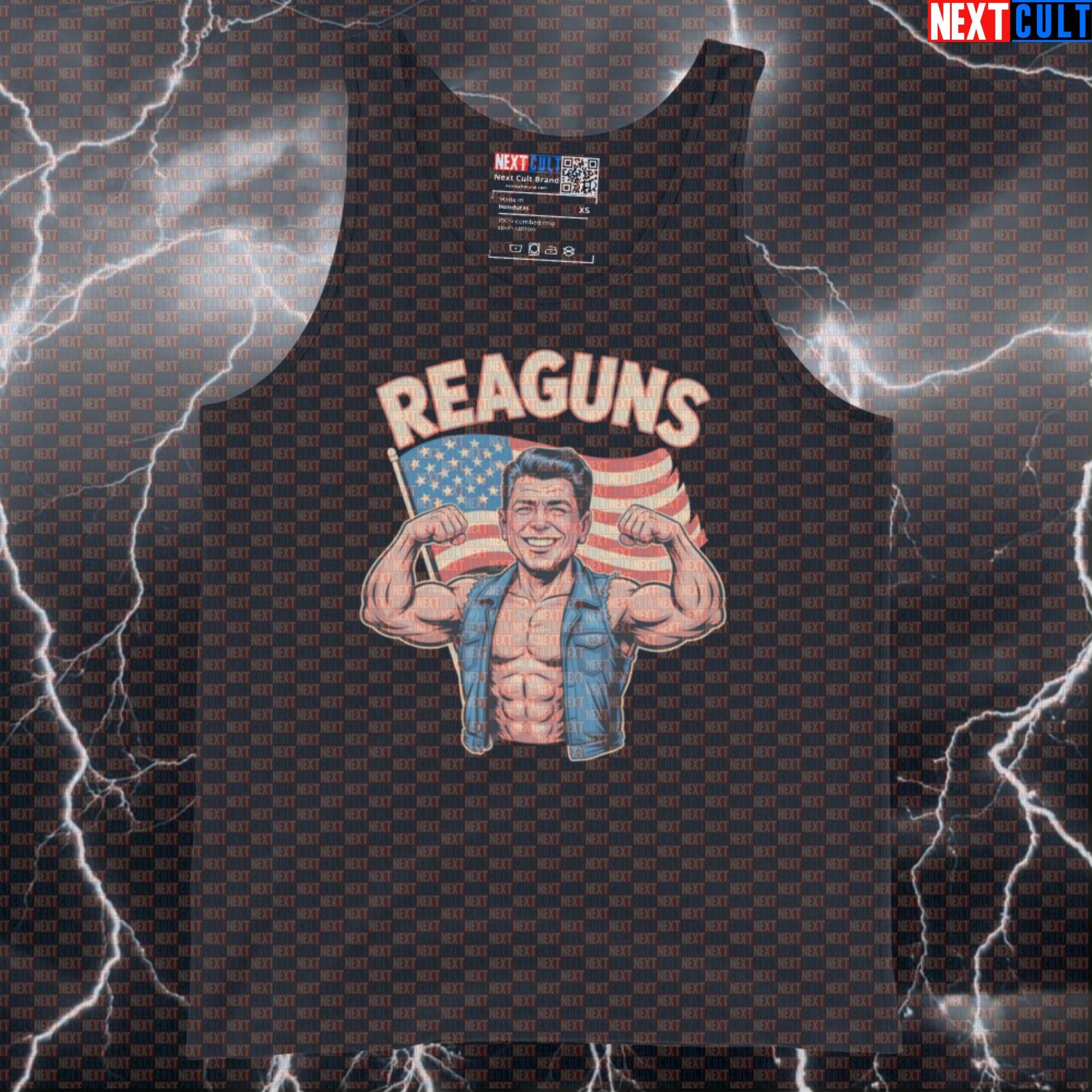 Reaguns Patriotic Funny Gym Tank Top - Reagan Meme Muscle Shirt Vest for USA Athletes Tank Tops Next Cult Brand