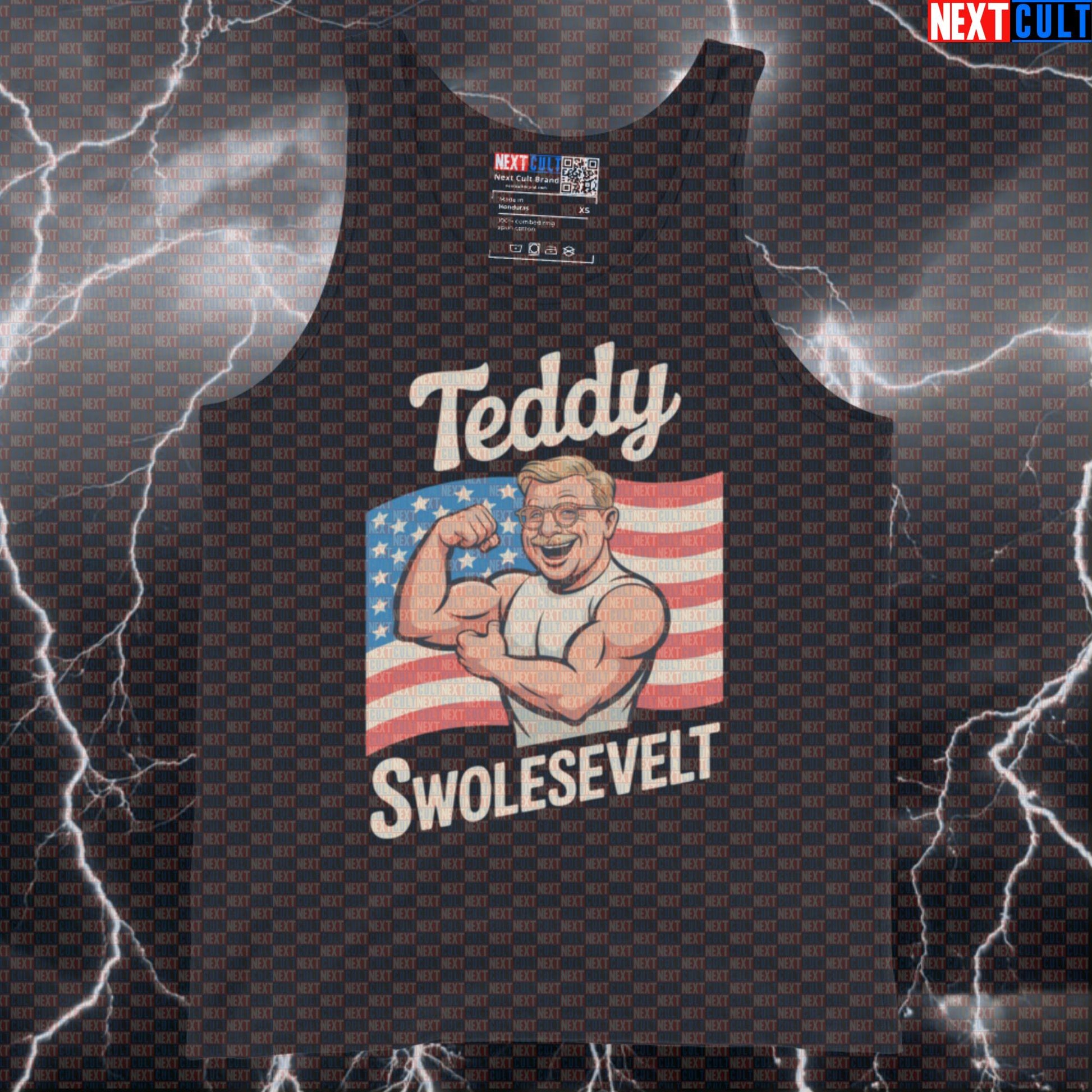 Teddy Swolesevelt Funny Gym Tank Top - Patriotic 4th of July Muscle Shirt Athletic Vest For Lifters Tank Tops Next Cult Brand