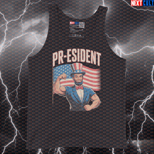 Funny Patriotic Gym Tank Top - Abraham Lincoln PRs Muscle Shirt Vest for 4th of July Gains 4th of July Abraham Lincoln Bodybuilding Fitness Gym Powerlifting Workout Next Cult Brand