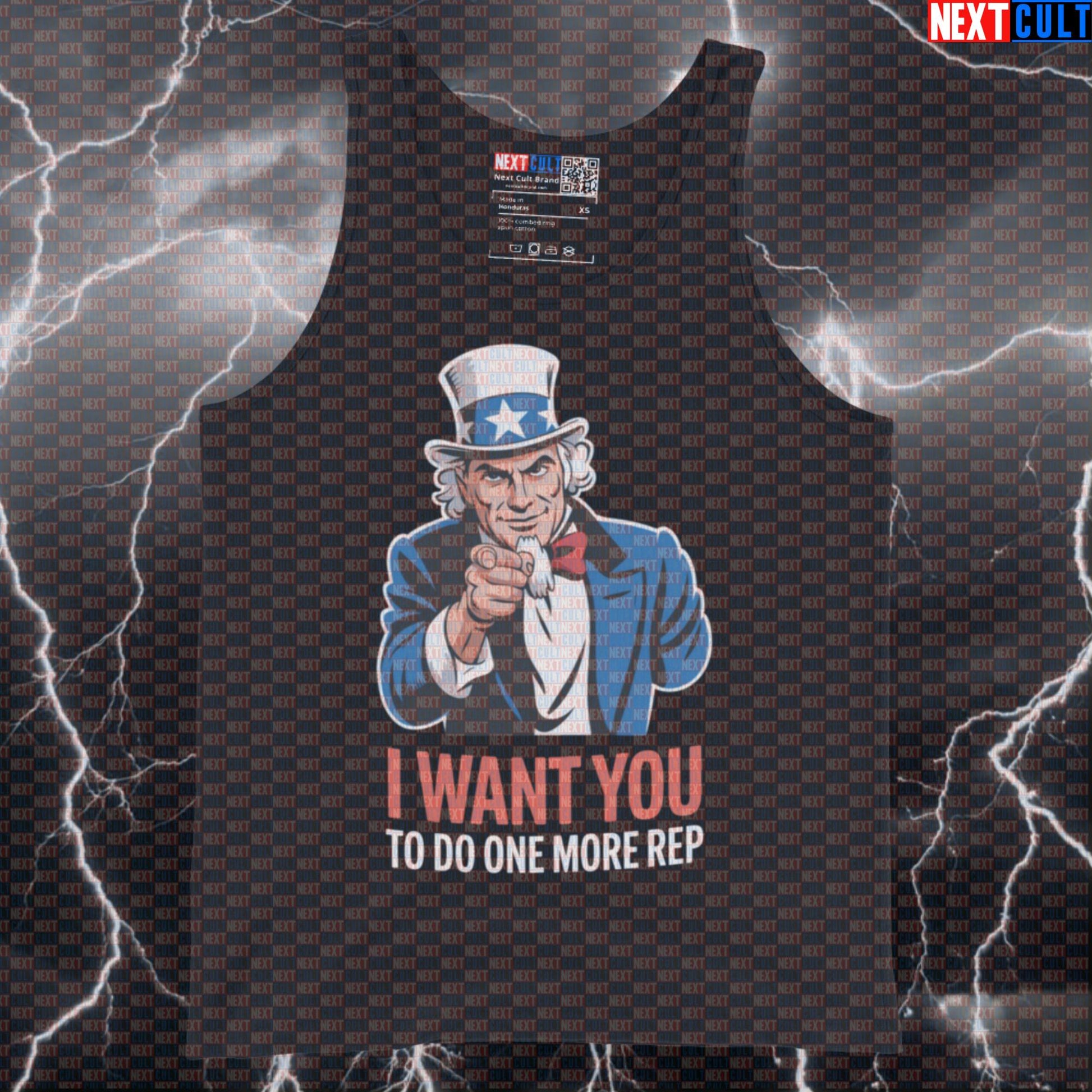 I Want You To Do One More Rep Funny Gym Tank Top - Uncle Sam Patriotic Vest Muscle Shirt 4th of July Bodybuilding Fitness Gym Uncle Sam Workout Next Cult Brand