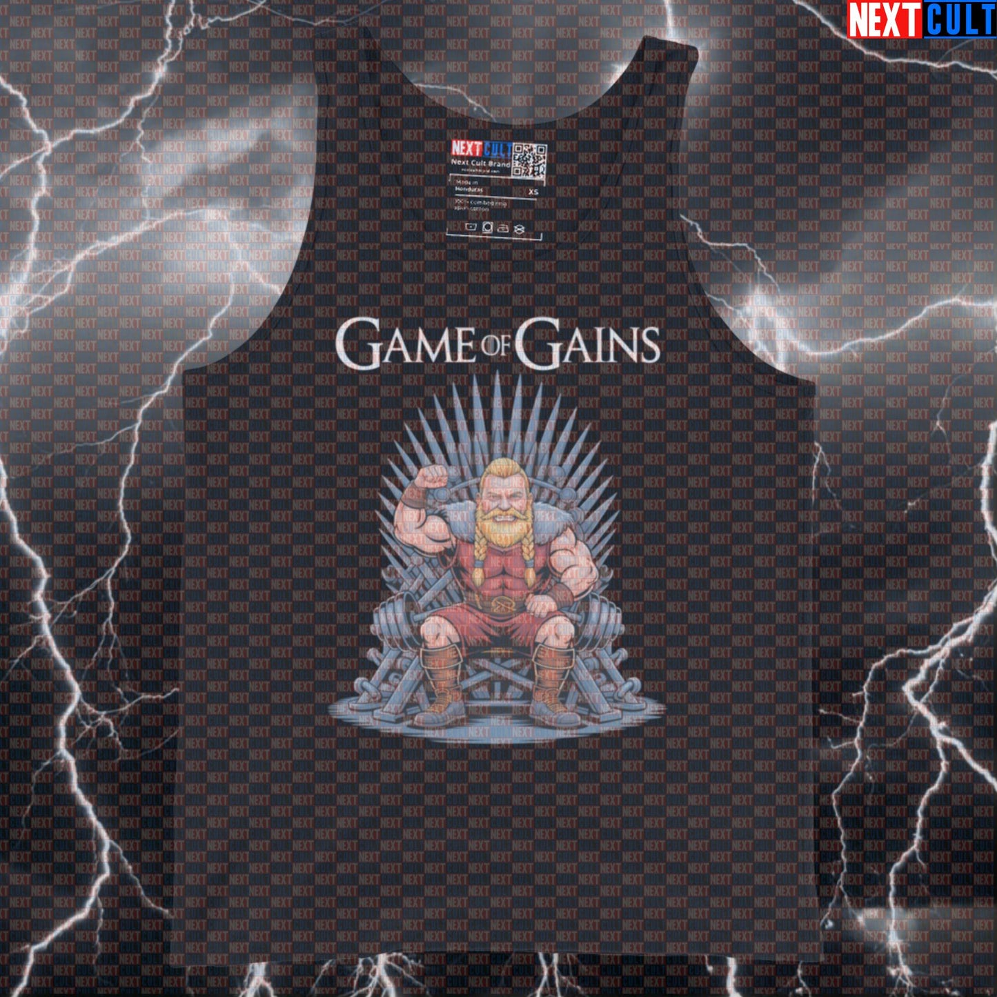Funny Viking Game Of Gains Gym Tank Top - Norse Fitness Meme Vest Muscle Shirt Bodybuilding Fitness Game of Thrones Gym Vikings Workout Next Cult Brand