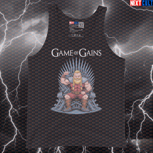 Funny Viking Game Of Gains Gym Tank Top - Norse Fitness Meme Vest Muscle Shirt Bodybuilding Fitness Game of Thrones Gym Vikings Workout Next Cult Brand