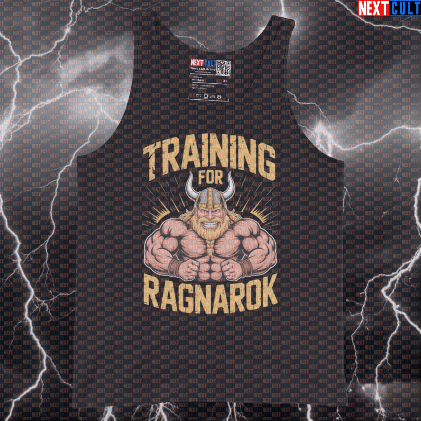 Training For Ragnarok Funny Viking Gym Tank Top - Norse Fitness Meme Vest Muscle Shirt Bodybuilding Fitness Gym Vikings Workout Next Cult Brand