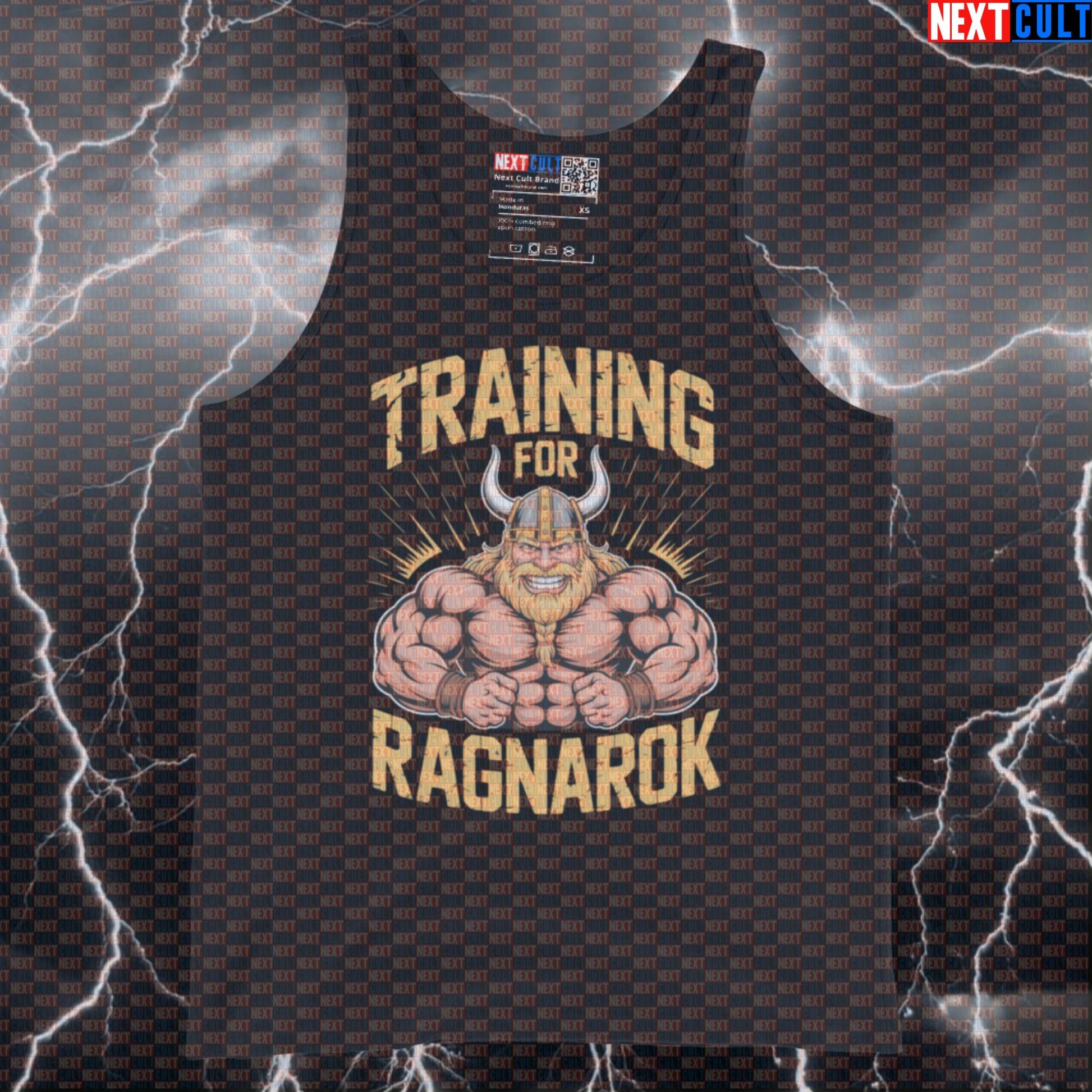 Training For Ragnarok Funny Viking Gym Tank Top - Norse Fitness Meme Vest Muscle Shirt Bodybuilding Fitness Gym Vikings Workout Next Cult Brand