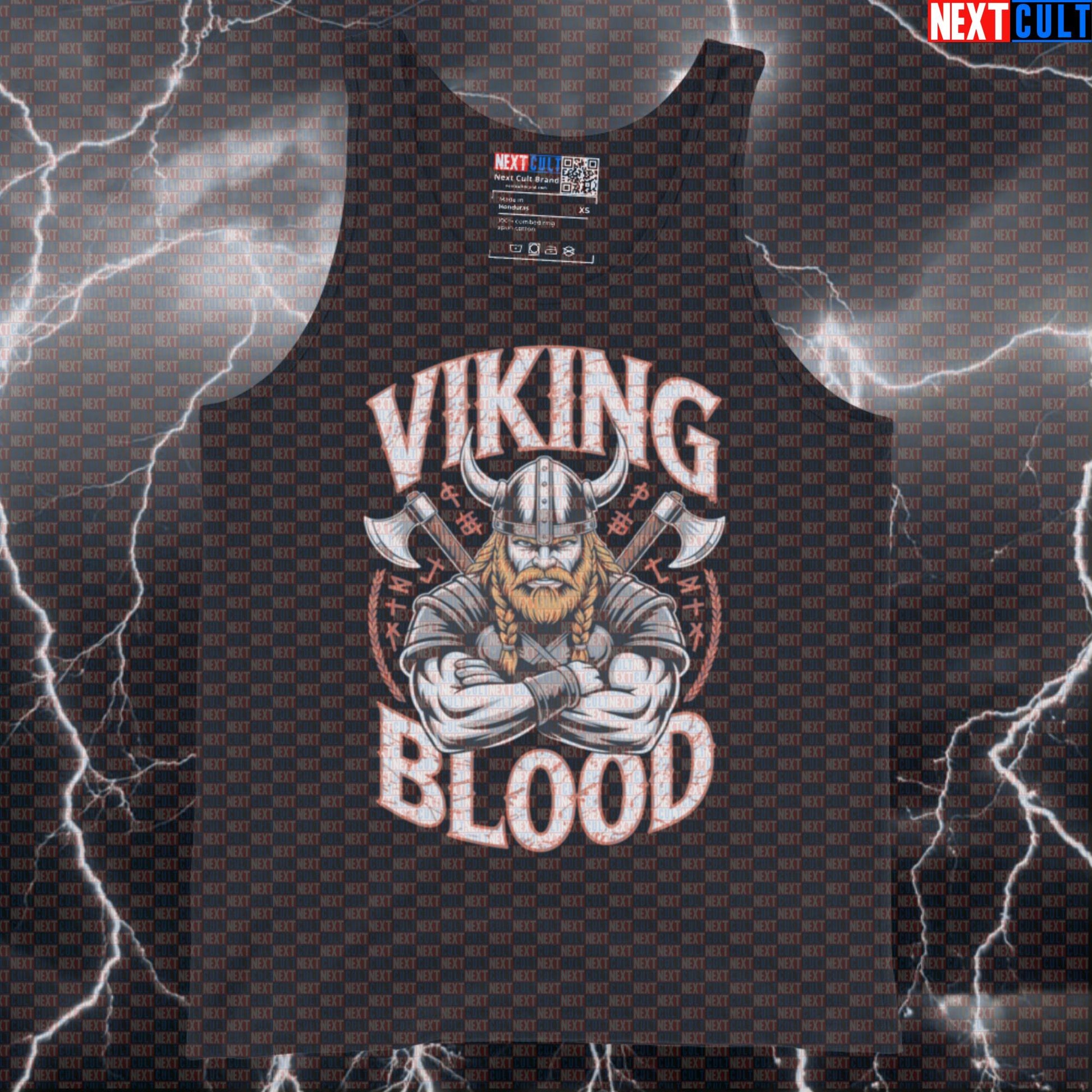 Viking Blood Funny Gym Tank Top - Norse Warrior Vest Muscle Shirt For Athletic Lifters Bodybuilding Fitness Gym Vikings Workout Next Cult Brand