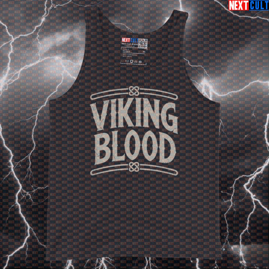 Viking Blood Funny Gym Tank Top - Norse Viking Vest Muscle Shirt Athletic Workout Top Bodybuilding Fitness Gym Vikings Workout Next Cult Brand
