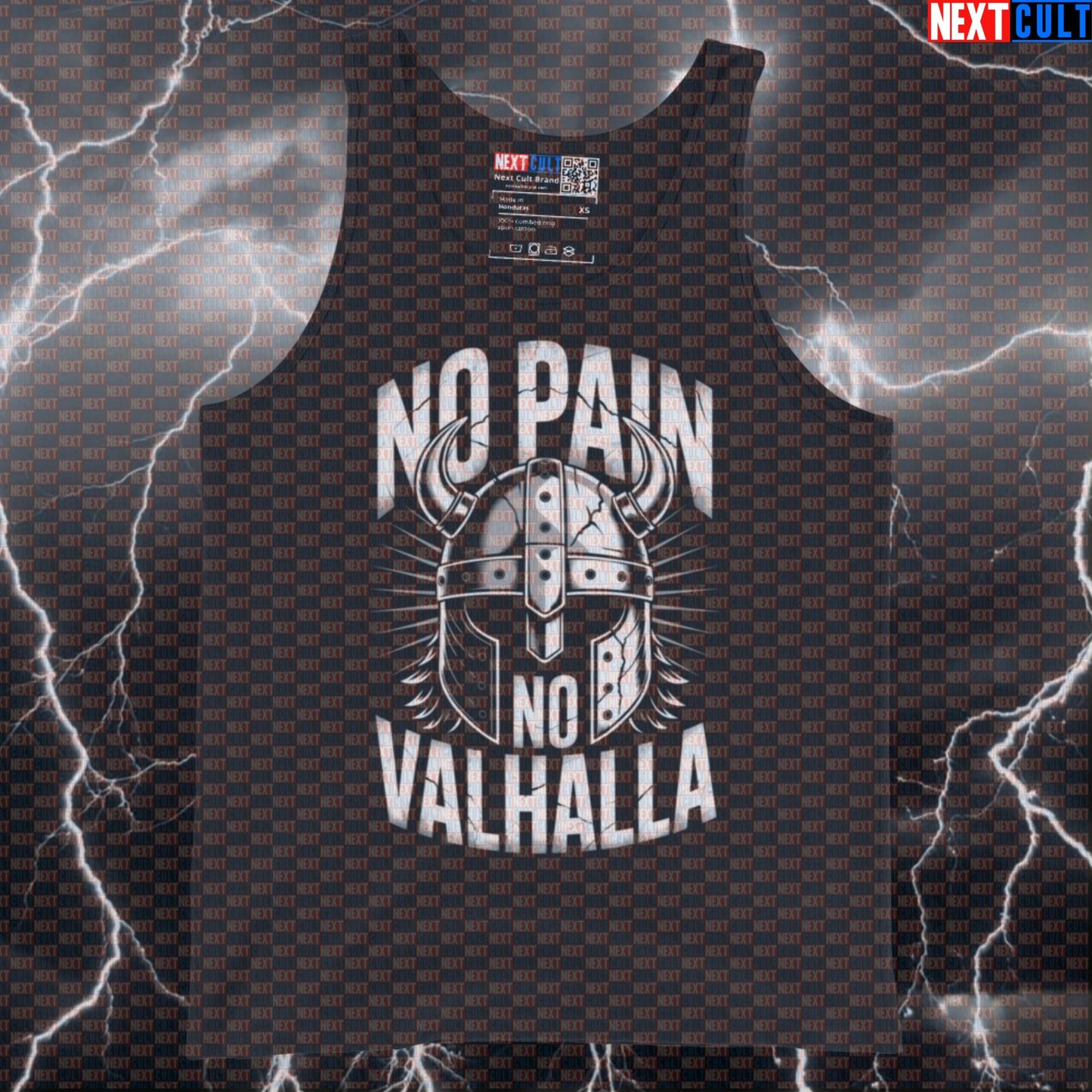 No Pain No Valhalla Funny Gym Tank Top - Viking Workout Vest Norse Muscle Shirt For Lifters Bodybuilding Fitness Gym Vikings Workout Next Cult Brand