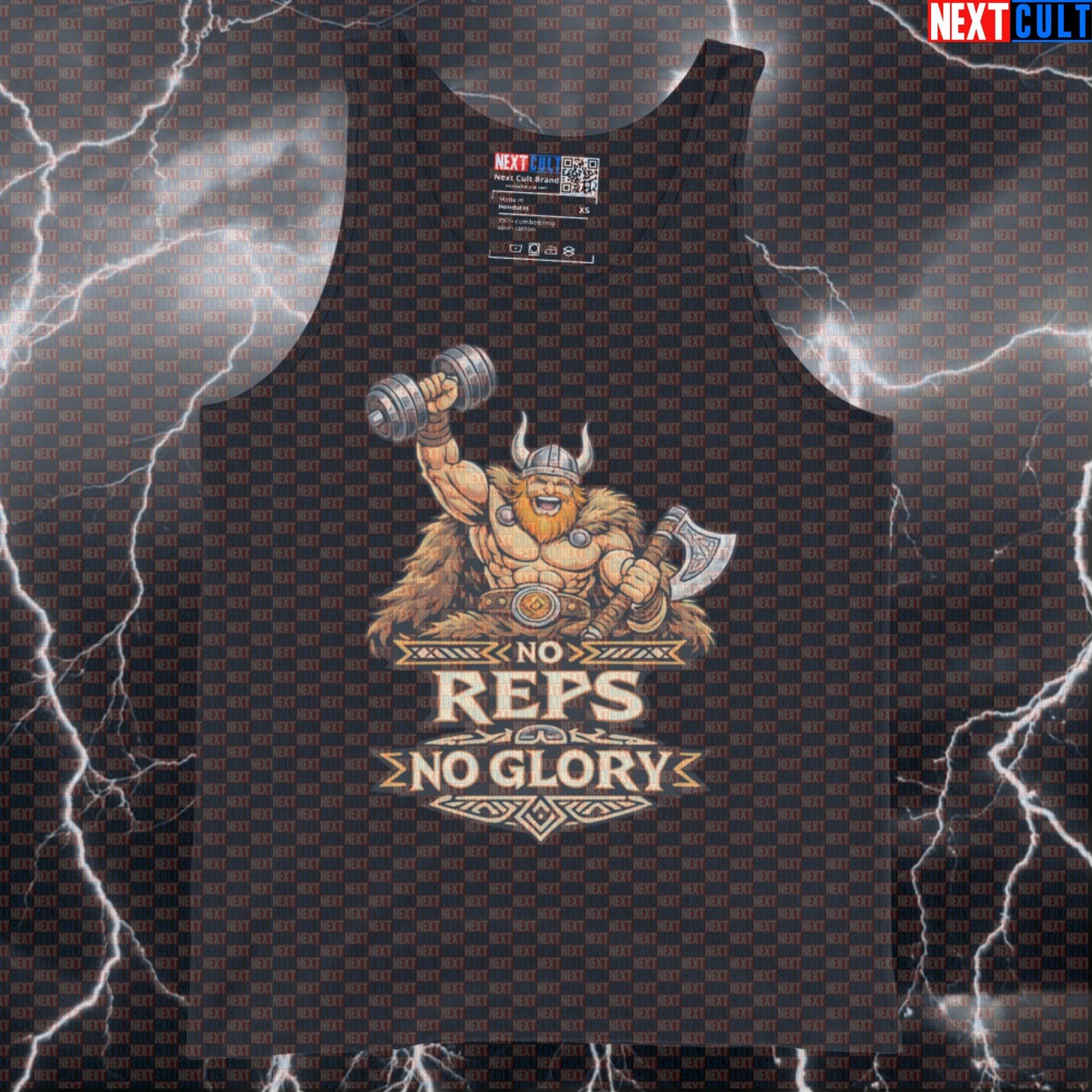 No Reps No Glory Viking Gym Tank Top - Funny Norse Workout Vest Muscle Shirt Bodybuilding Fitness Gym Vikings Workout Next Cult Brand