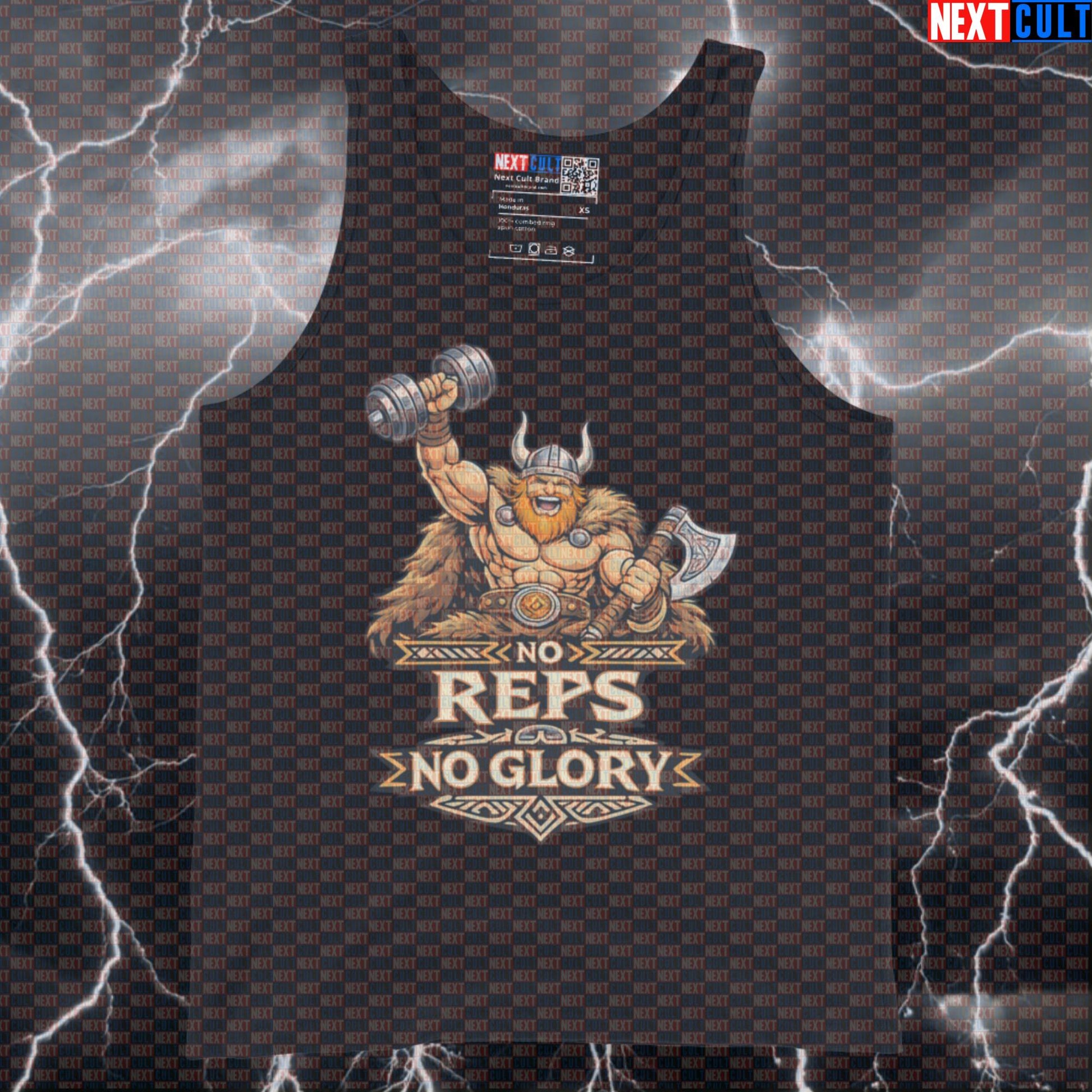 No Reps No Glory Viking Gym Tank Top - Funny Norse Workout Vest Muscle Shirt Bodybuilding Fitness Gym Vikings Workout Next Cult Brand