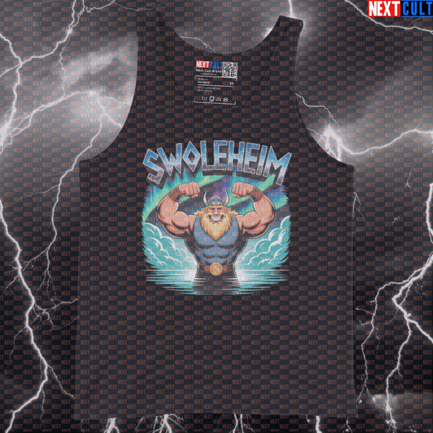 Swoleheim Viking Funny Gym Tank Top - Norse Workout Vest Muscle Shirt for Lifters Bodybuilding Fitness Gym Vikings Workout Next Cult Brand