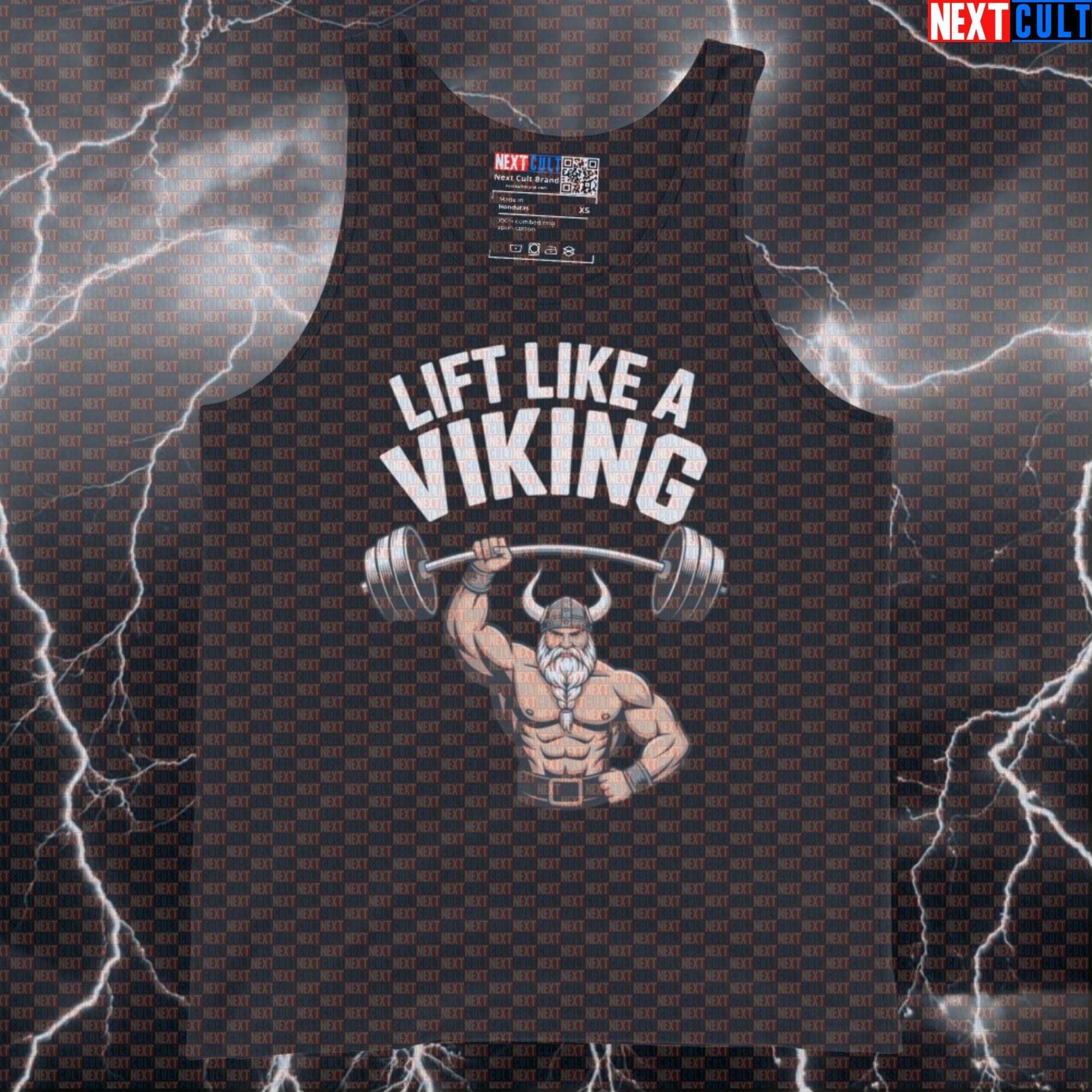 Lift Like A Viking Funny Gym Tank Top - Norse Meme Workout Vest Muscle Shirt For Lifters Bodybuilding Fitness Gym Powerlifting Vikings Workout Next Cult Brand
