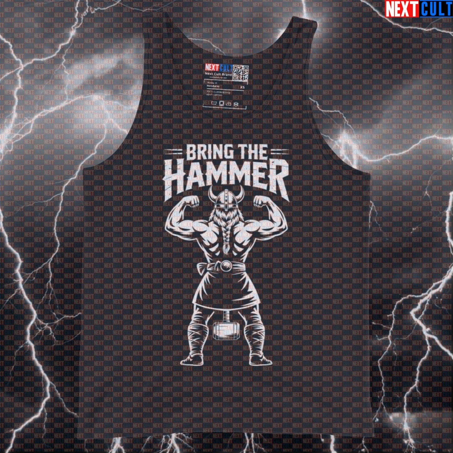Bring The Hammer Funny Viking Gym Tank Top - Norse Workout Vest Muscle Shirt for Lifters Fitness Gym Vikings Workout Next Cult Brand