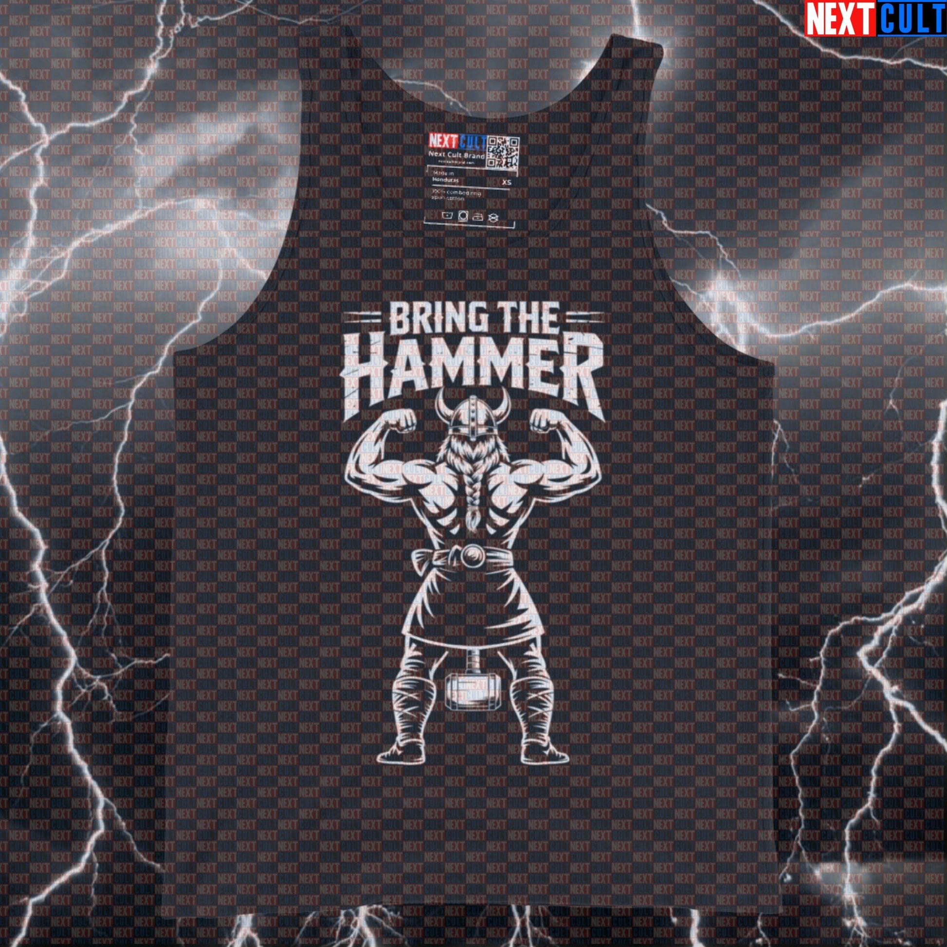 Bring The Hammer Funny Viking Gym Tank Top - Norse Workout Vest Muscle Shirt for Lifters Fitness Gym Vikings Workout Next Cult Brand