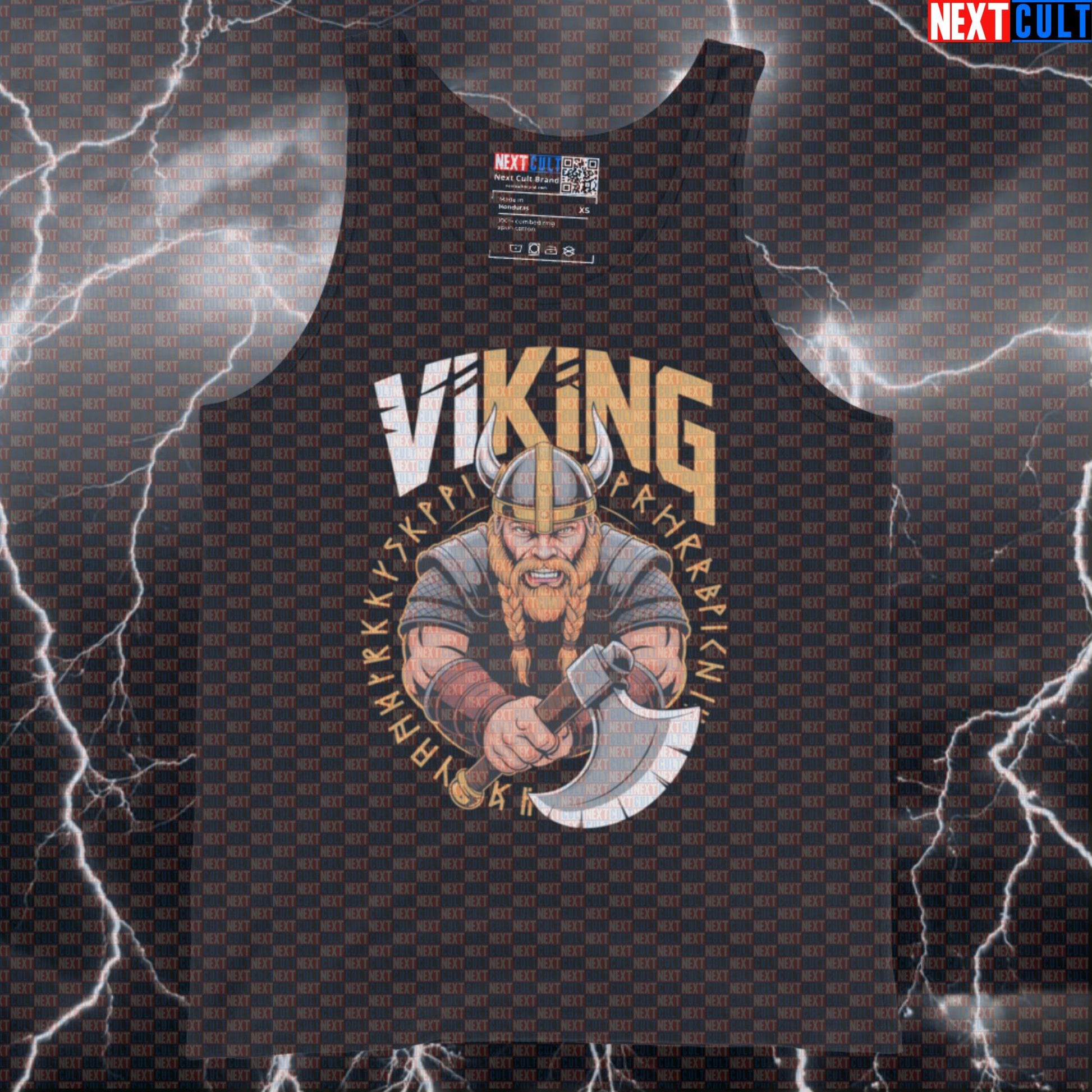 Viking King Funny Gym Tank Top - Norse Workout Vest Muscle Shirt for Lifters & Athletes Fitness Gym Vikings Workout Next Cult Brand