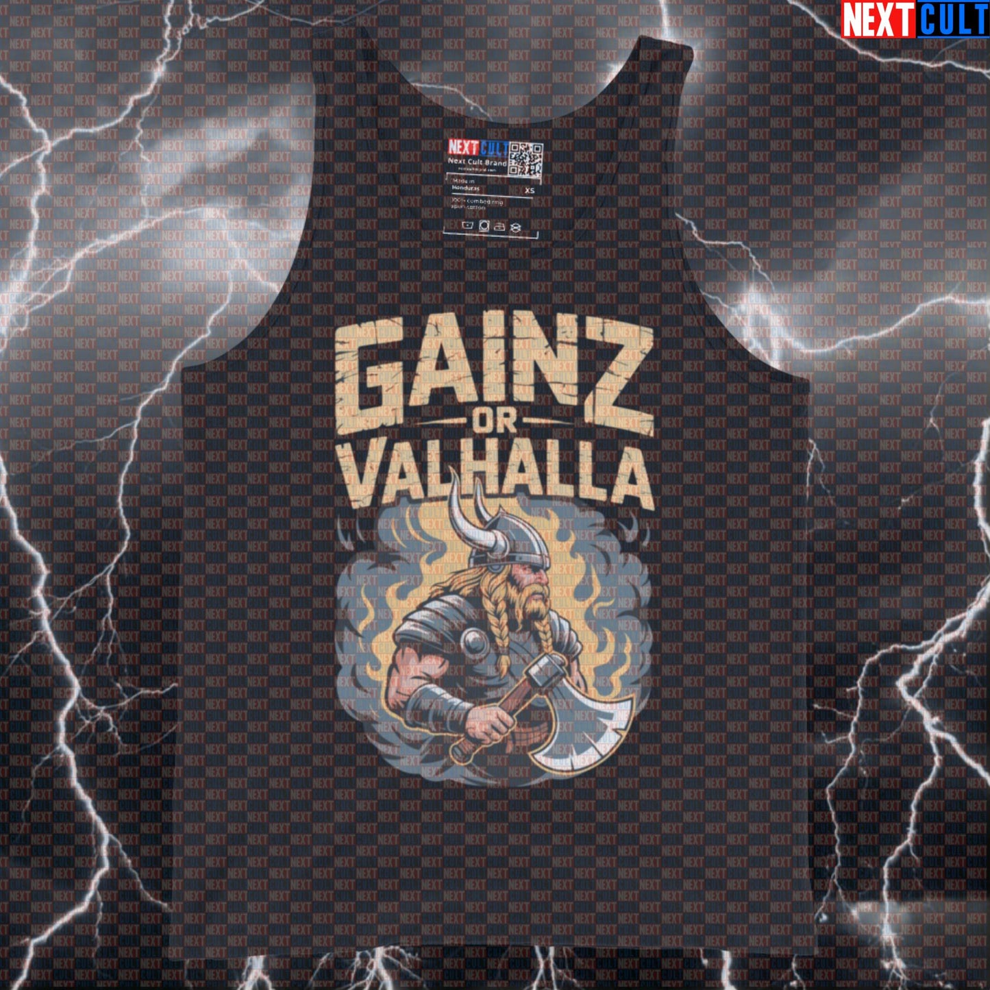 Gainz Or Valhalla Funny Viking Gym Tank Top - Norse Workout Vest Muscle Shirt For Lifters Tank Tops Bodybuilding Fitness Gym Vikings Workout Next Cult Brand