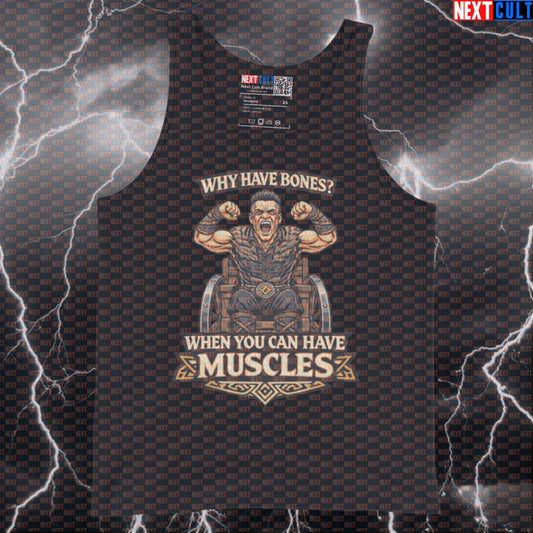 Why Have Bones Funny Gym Tank Top | Ivar The Boneless Viking Muscle Shirt Tank Tops Bodybuilding Fitness Gym TV Vikings Workout Next Cult Brand