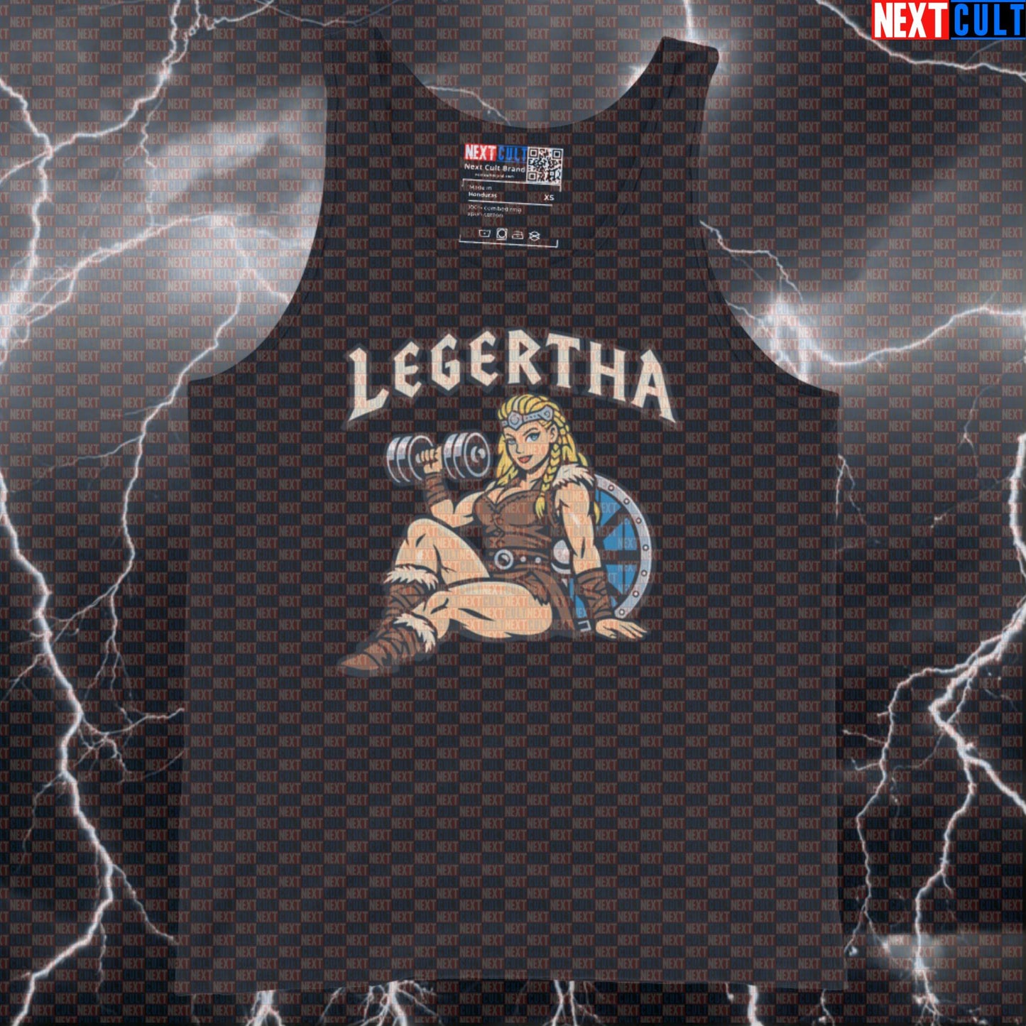 Lagertha Leg Day Vikings Tank Top | Funny Gym Muscle Shirt & Workout Vest Tank Tops Bodybuilding Fitness Gym Leg Day Powerlifting TV Vikings Workout Next Cult Brand