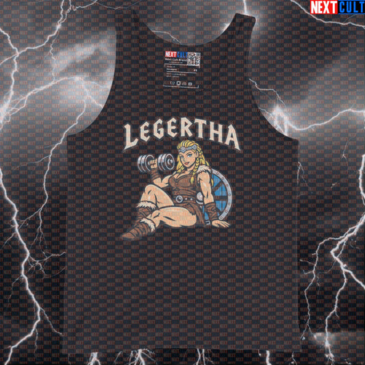 Lagertha Leg Day Vikings Tank Top | Funny Gym Muscle Shirt & Workout Vest Tank Tops Bodybuilding Fitness Gym Leg Day Powerlifting TV Vikings Workout Next Cult Brand