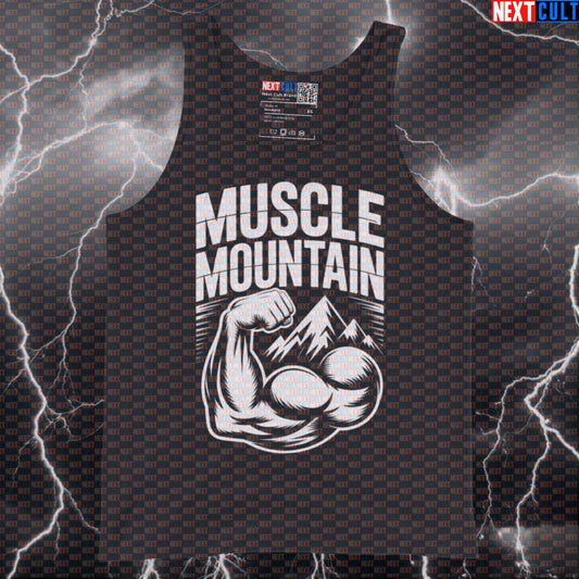 Muscle Mountain Funny Gym Tank Top - Bicep Mountain Meme Vest Muscle Shirt For Bodybuilders Tank Tops Next Cult Brand