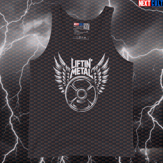 Liftin Metal Funny Gym Tank Top - Heavy Metal Rock Music Workout Vest Muscle Shirt Tank Tops Next Cult Brand