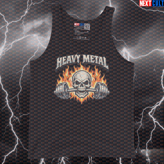 Hardcore Lifting Skull Gym Tank Top | Heavy Metal Workout Vest & Funny Muscle Shirt Tank Tops Next Cult Brand