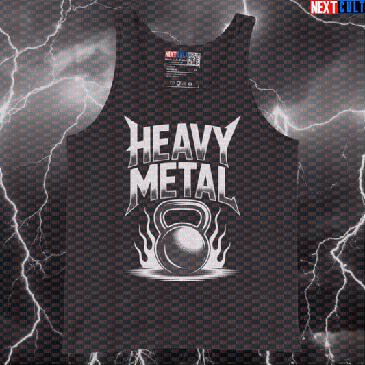 Heavy Metal Gym Tank Top - Funny Kettlebell Rock Music Vest Muscle Shirt For Lifters Tank Tops Bodybuilding Fitness Gym Kettlebell Rock Music Workout Next Cult Brand