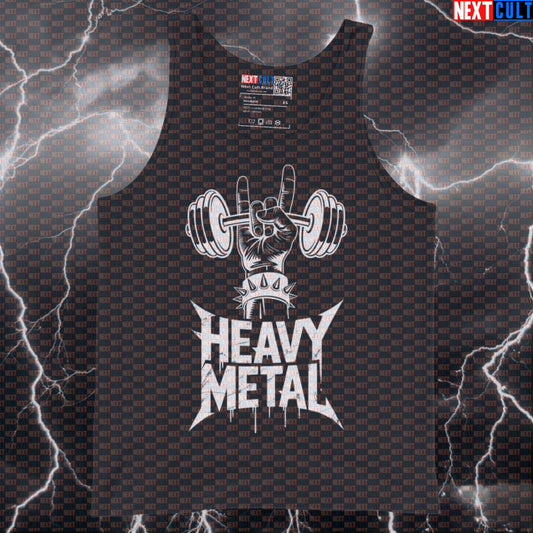 Heavy Metal Gym Tank Top - Funny Rock On Workout Vest Muscle Shirt For Lifters & Gymbros Tank Tops Next Cult Brand